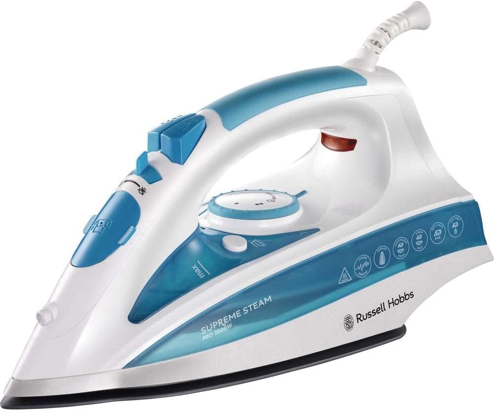 Russell Hobbs Ferro da Stiro a Vapore - 2600W, Colpo di Vapore Extra da 210 g - Serbatoio da 300 ml, Piastra in Ceramica, Autopulente; Anticalcare, Sistema antigoccia, 20562-56